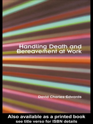 cover image of Handling Death and Bereavement at Work